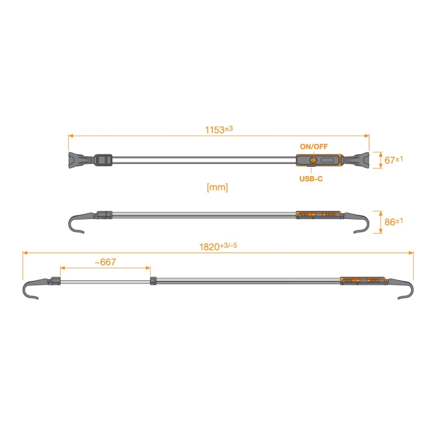 Osram - Lampada da ispezione LED ricaricabile dimmerabile LEDINSPECT UNDERBONNET LED/16W/3,7V IP65