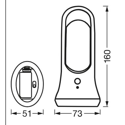 Osram - Luce LED d'orientamento con sensore di movimento e crepuscolare MOBILE LED/0,7W/4xAAA bianca