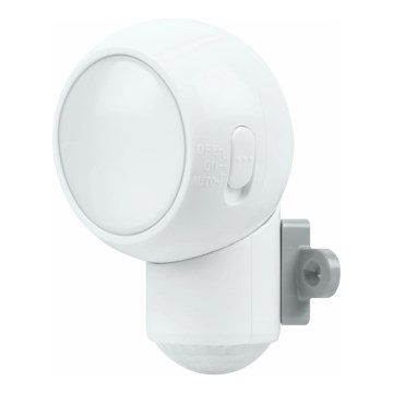 Osram - Lampada LED orientativa per esterni con sensore di movimento e crepuscolare SPYLUX LED/0,3W/4,5V IP43 bianco