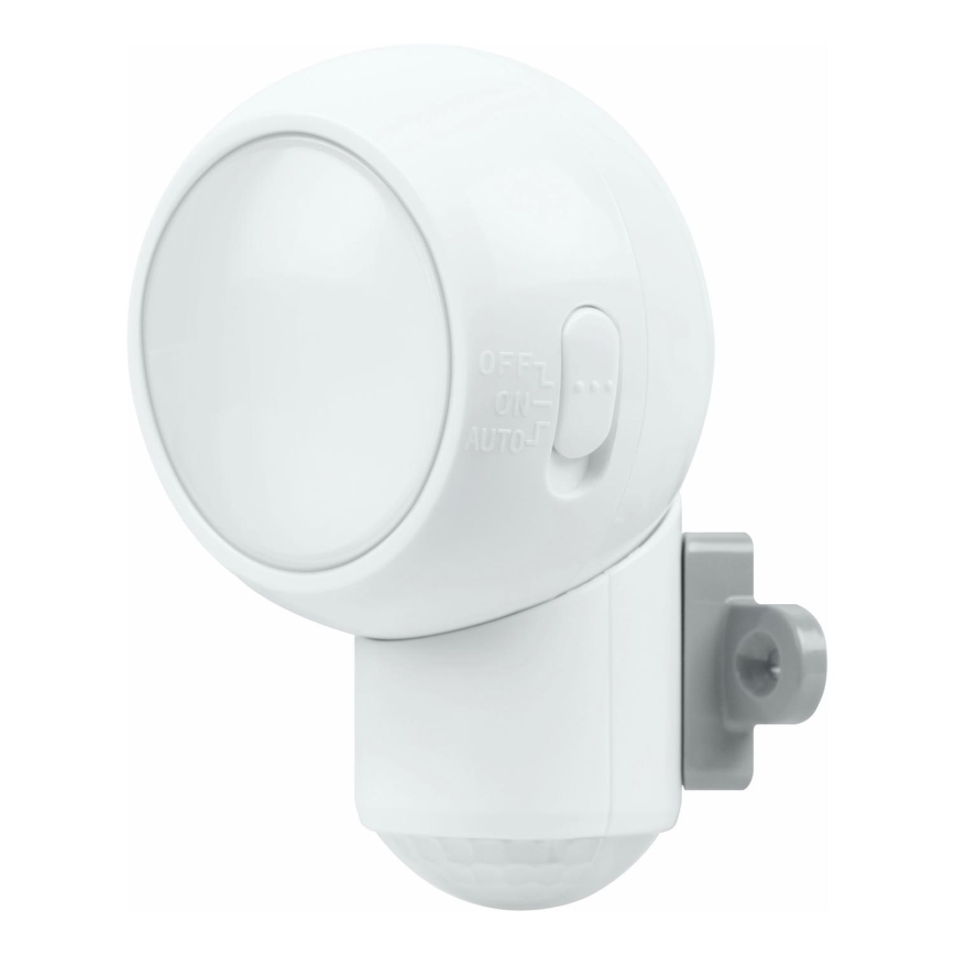 Osram - Lampada LED orientativa per esterni con sensore di movimento e crepuscolare SPYLUX LED/0,3W/4,5V IP43 bianco