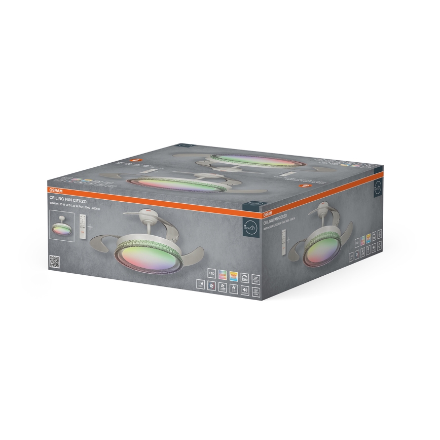 Osram - Plafoniera dimmerabile LED RGB con ventilatore CIERZO LED/35W/230V 3000-6500K + telecomando