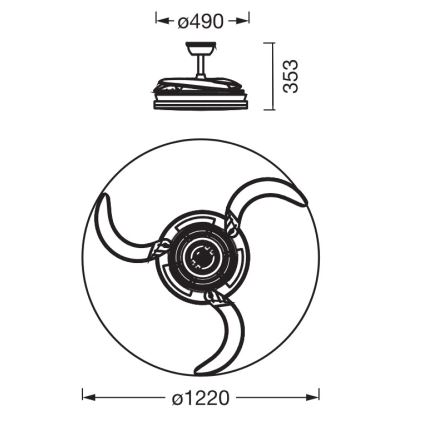 Osram - Plafoniera dimmerabile LED RGB con ventilatore CIERZO LED/35W/230V 3000-6500K + telecomando