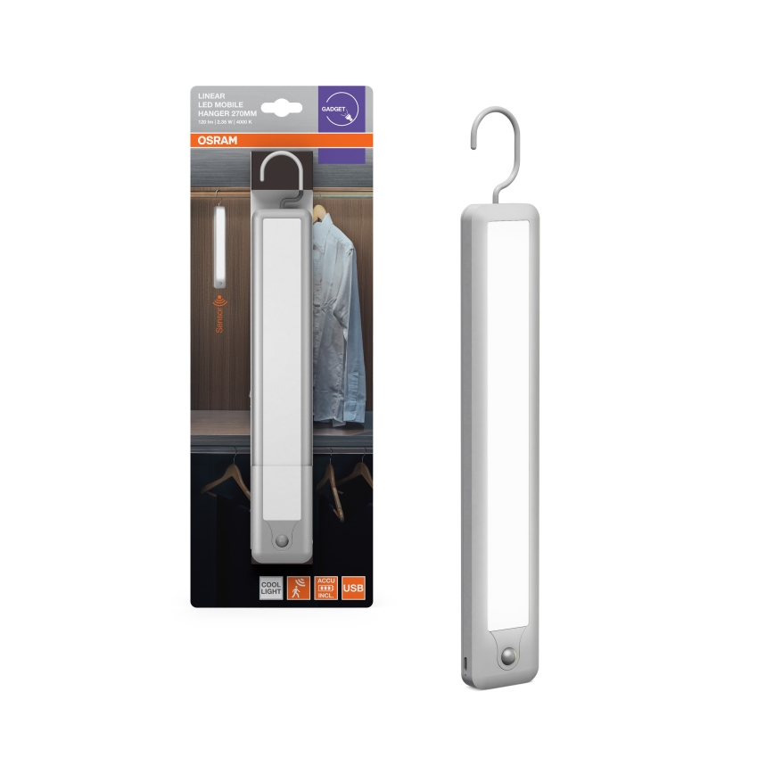 Osram - Lampada orientativa LED a sospensione con sensore di movimento MOBILE LED/2,35W/5V 1000 mAh, bianco