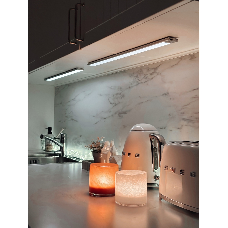 Osram - Lampada LED sottopensile con sensore di movimento e crepuscolare LINEAR LED/3,2W/3,7V 500 mAh 3000/4000/6500K 40 cm grigio