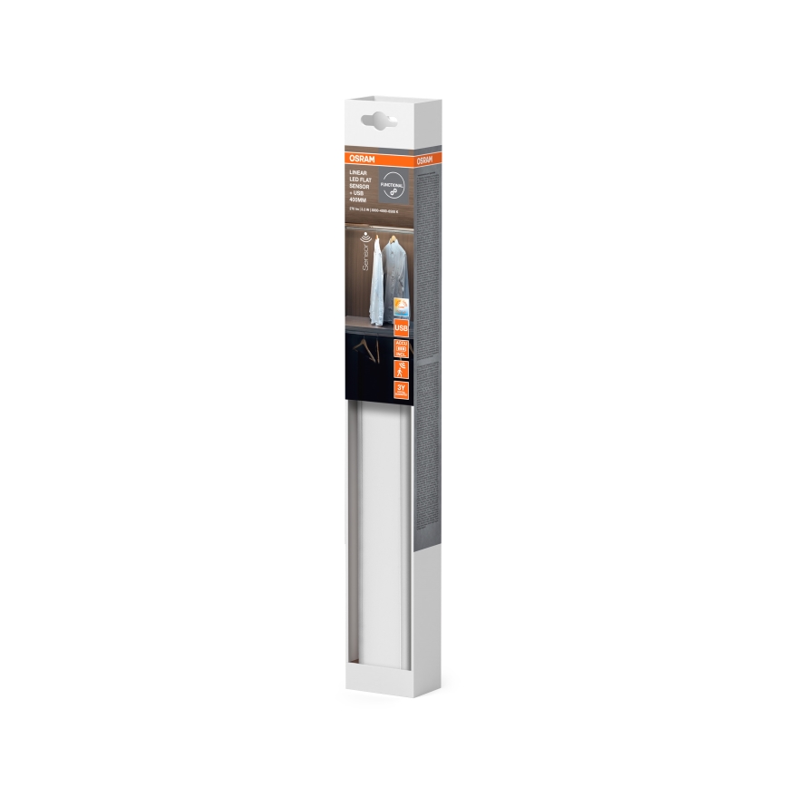 Osram - Lampada LED sottopensile con sensore di movimento e crepuscolare LINEAR LED/3,2W/3,7V 500 mAh 3000/4000/6500K 40 cm grigio