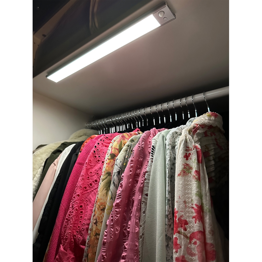 Osram - Lampada LED sottopensile LINEAR con sensore di movimento e crepuscolare LED/3,2W/5V 3000/4000/6500K 40 cm grigio