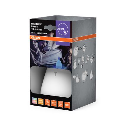 Osram - Lampada notturna touch a LED per bambini TOUCH LED/2,5W/5V 1200 mAh coniglio