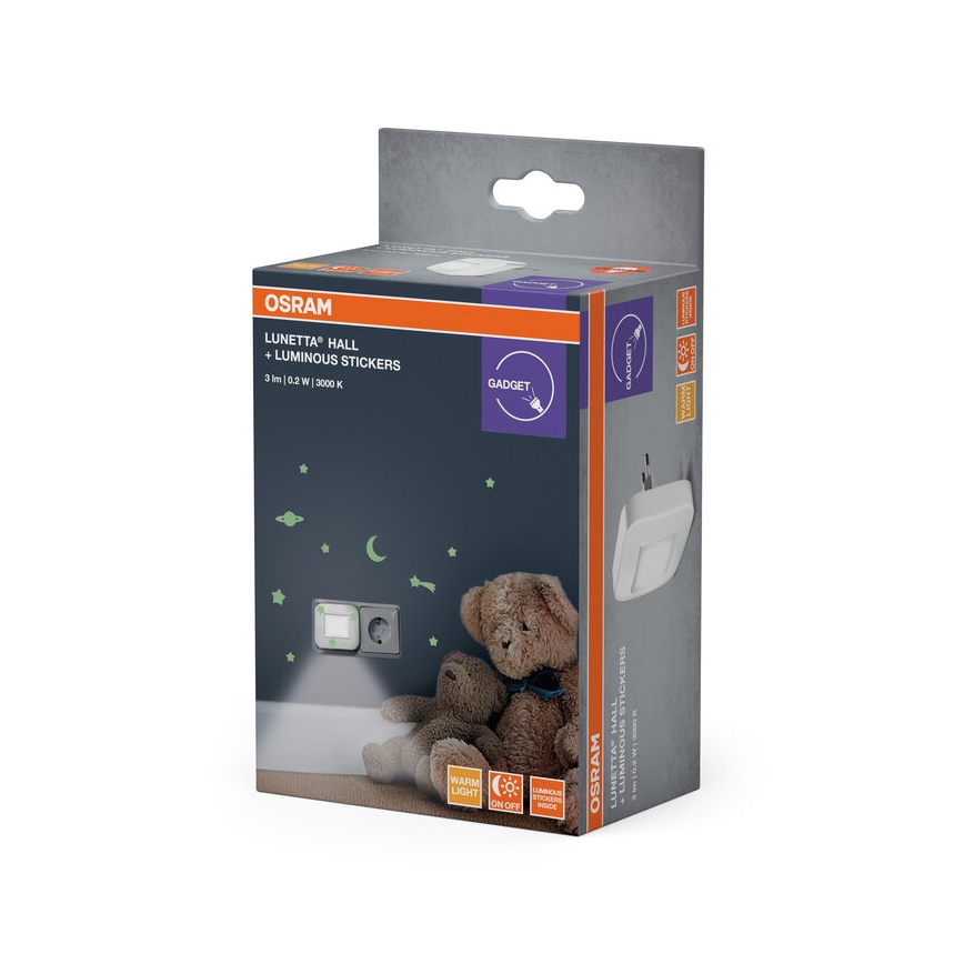 Osram - Lampada notturna LED con sensore crepuscolare LUNETTA LED/0,2W/230V