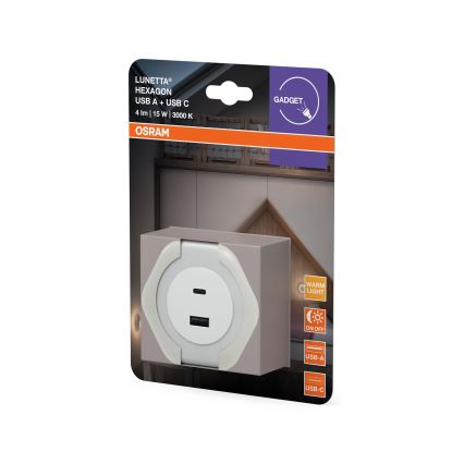 Osram - Lampada LED orientativa a spina con USB LUNETTA LED/15W/230V bianca