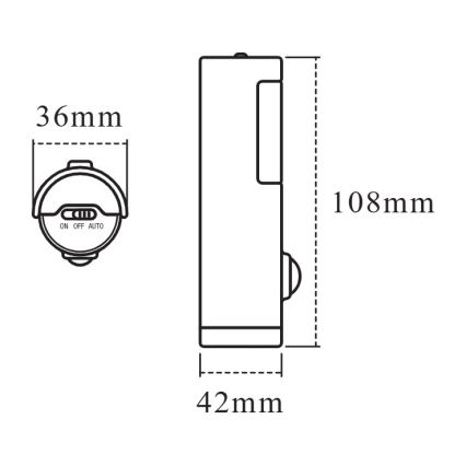 Osram - Lampada orientativa LED con sensore NIGHTLUX, LED 0,35 W, 3x AAA, IP54, argento