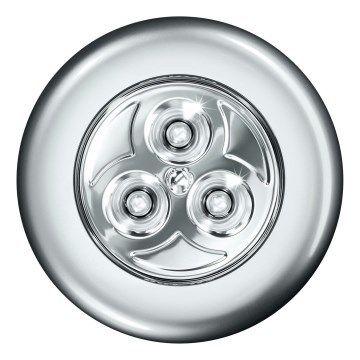 Osram - Lampada orientativa LED a sfioramento DOT-IT LED/0,2W/3xAAA Ø 6,8 cm argento