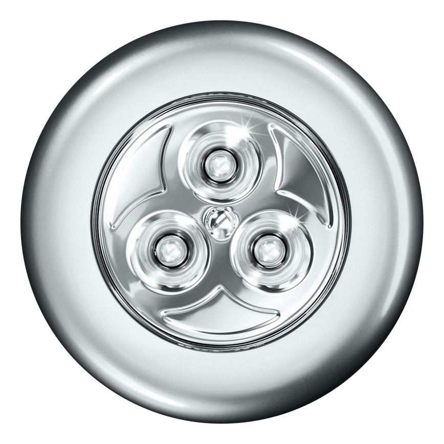 Osram - Lampada orientativa LED a sfioramento DOT-IT LED/0,2W/3xAAA Ø 6,8 cm argento