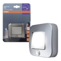 Osram - Lampada orientativa LED con sensore NIGHTLUX LED/0,3W/3xAAA IP54 argento