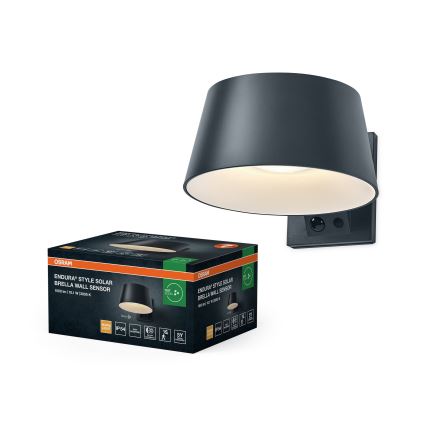 Osram - Applique solare a LED con sensore ENDURA STYLE LED 10,1 W / 4,2 V, 2000 mAh, IP54, antracite