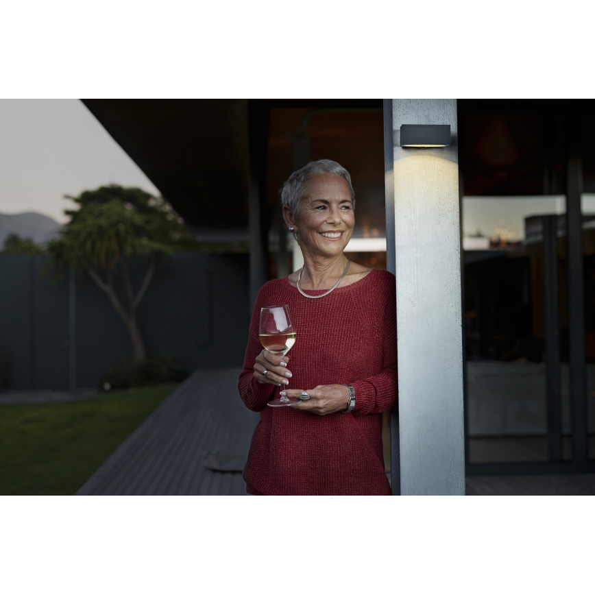 Osram - Lampada da parete solare LED dimmerabile con sensore ENDURA STYLE LED/10,7W/4,2V 2000 mAh IP65 antracite