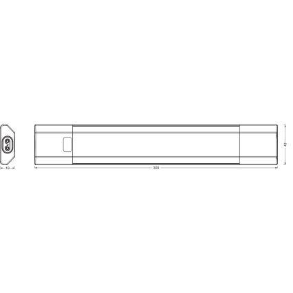Osram - Lampada LED sottopensile dimmerabile con sensore di movimento LINEAR EDGE LED/4W/230V 3000/4000/6500K 30 cm bianco