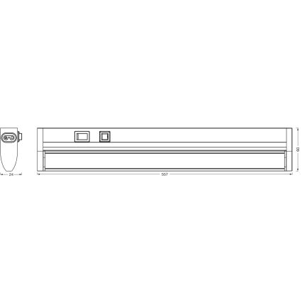 Osram - Lampada sottopensile LED dimmerabile LINEAR TURN LED/10W/230V 3000/4000/6500K 55 cm nera