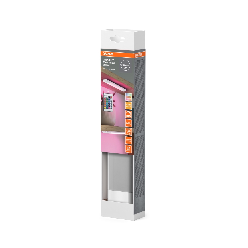 Osram - LED RGBW dimmerabile lampada sottopensile con sensore di movimento LINEAR EDGE LED/4W/230V 30 cm bianca + telecomando