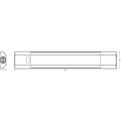 Osram - LED RGBW dimmerabile lampada sottopensile con sensore di movimento LINEAR EDGE LED/4W/230V 30 cm bianca + telecomando