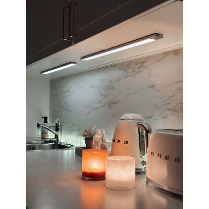 Osram - Lampada sottopensile LED LINEAR con sensore di movimento e sensore crepuscolare, 4W, 3,7V, 1500 mAh, 3000/4000/6500K, 60 cm, grigio
