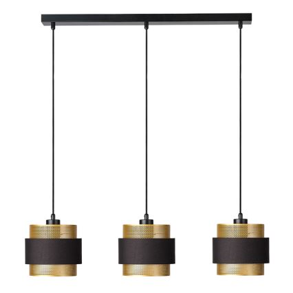 Osram - Lampadario a sospensione con cavo DECOR HORNET 3xE27/10W/230V nero/oro