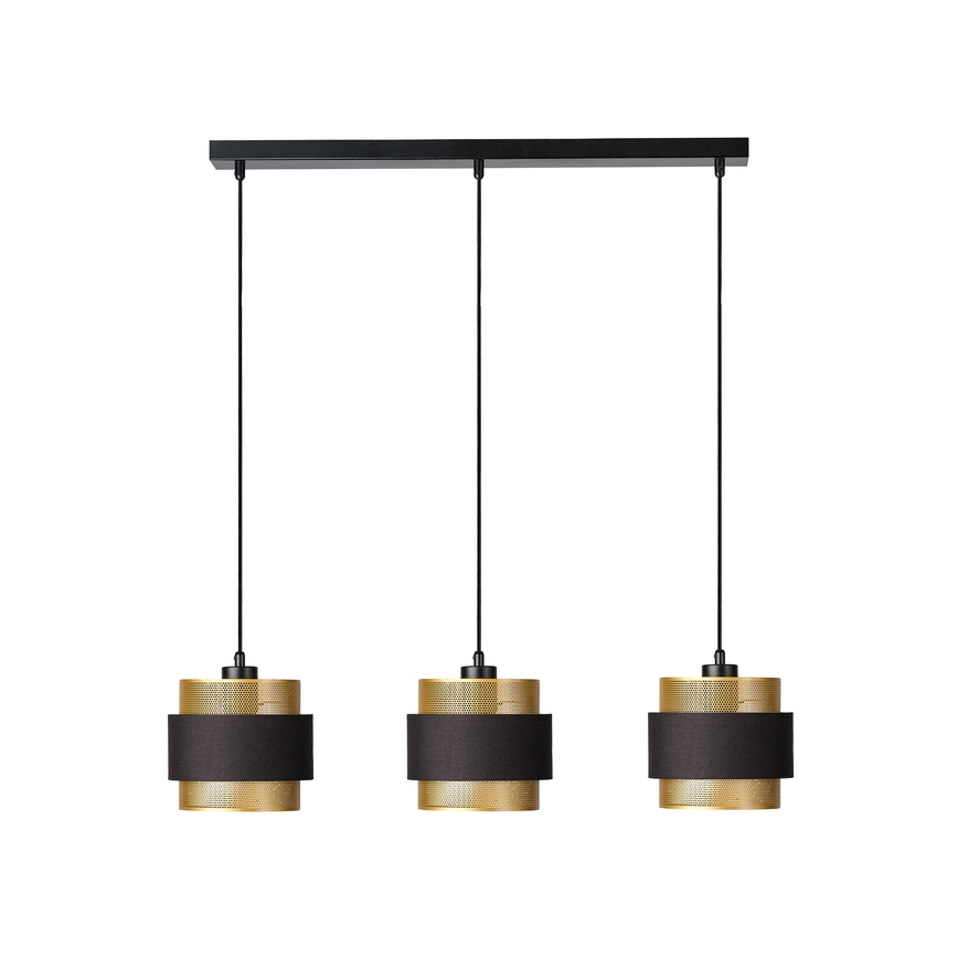 Osram - Lampadario a sospensione con cavo DECOR HORNET 3xE27/10W/230V nero/oro