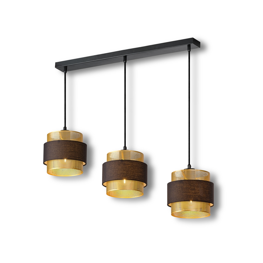 Osram - Lampadario a sospensione con cavo DECOR HORNET 3xE27/10W/230V nero/oro