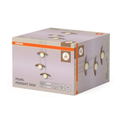 Osram - Lampadario a sospensione con cavo DECOR PEARL 3xG9/5W/230V beige