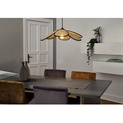 Osram - Lampadario a sospensione con cavo DECOR RATTAN 1xE27/15W/230V Ø 58 cm beige/nero