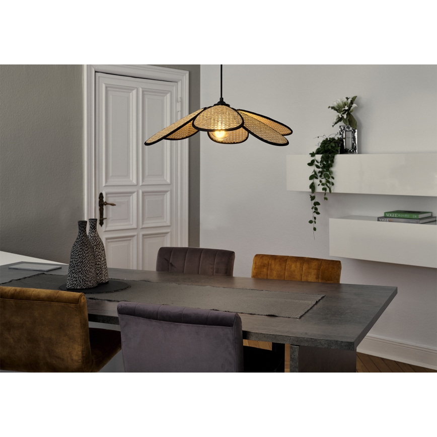 Osram - Lampadario a sospensione con cavo DECOR RATTAN 1xE27/15W/230V Ø 58 cm beige/nero