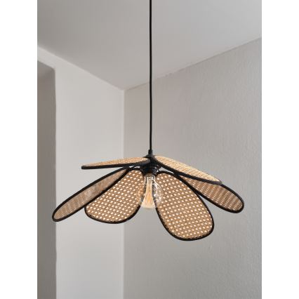 Osram - Lampadario a sospensione con cavo DECOR RATTAN 1xE27/15W/230V Ø 58 cm beige/nero