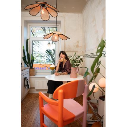 Osram - Lampadario a sospensione con cavo DECOR RATTAN 1xE27/15W/230V Ø 58 cm beige/nero