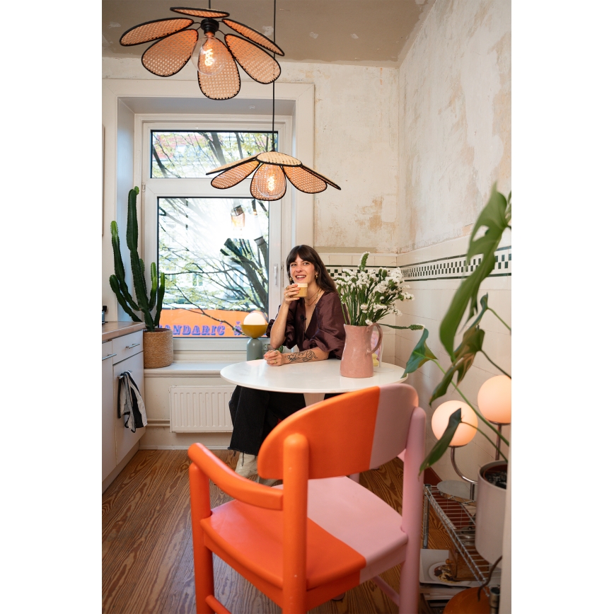 Osram - Lampadario a sospensione con cavo DECOR RATTAN 1xE27/15W/230V Ø 58 cm beige/nero