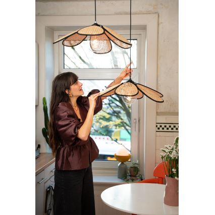 Osram - Lampadario a sospensione con cavo DECOR RATTAN 1xE27/15W/230V Ø 58 cm beige/nero