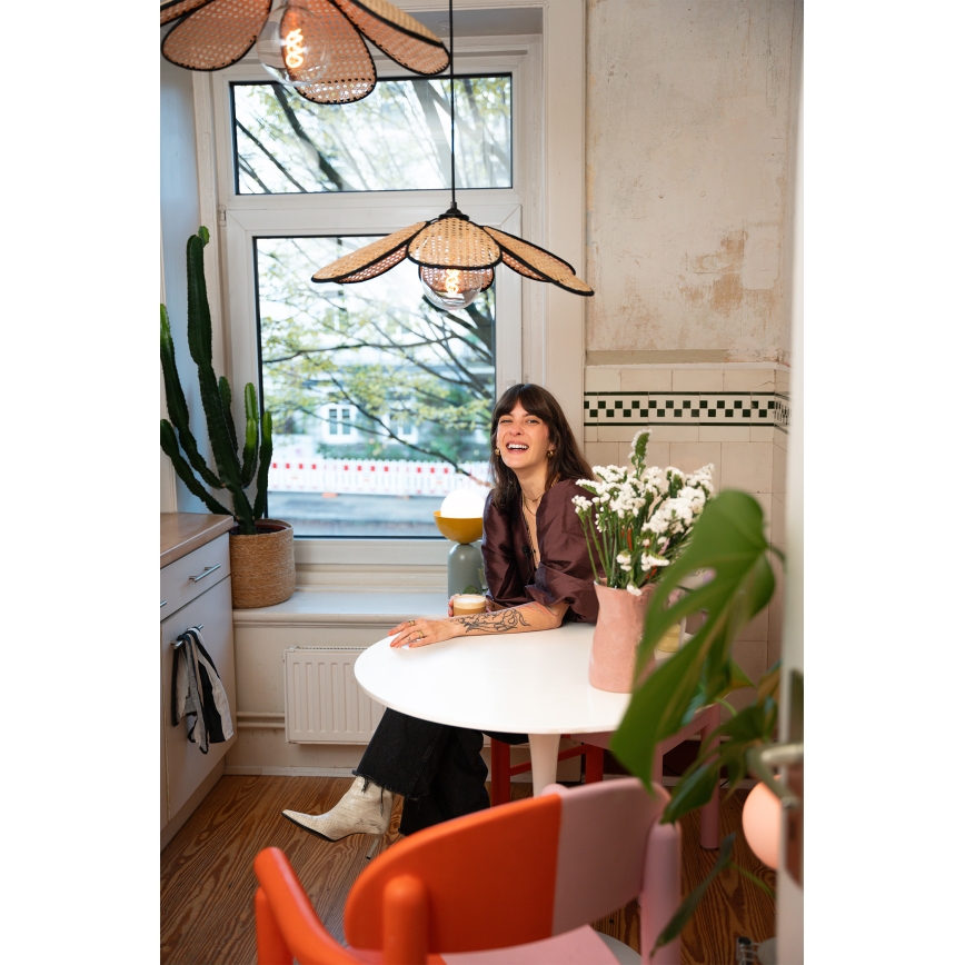 Osram - Lampadario a sospensione con cavo DECOR RATTAN 1xE27/15W/230V Ø 58 cm beige/nero