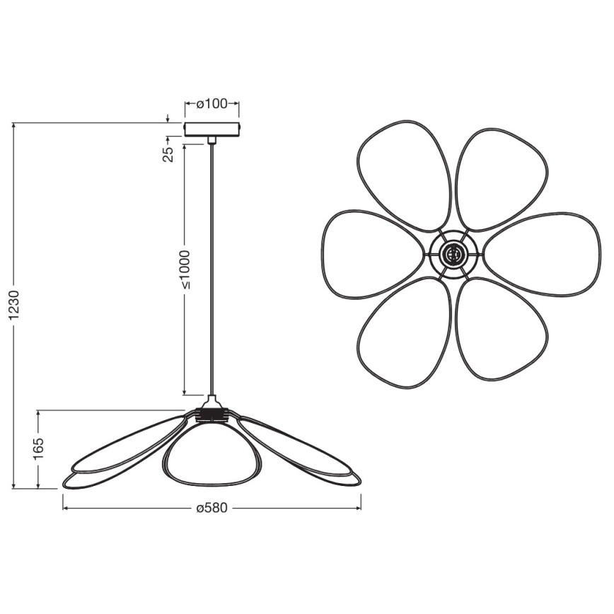 Osram - Lampadario a sospensione con cavo DECOR RATTAN 1xE27/15W/230V Ø 58 cm beige/nero