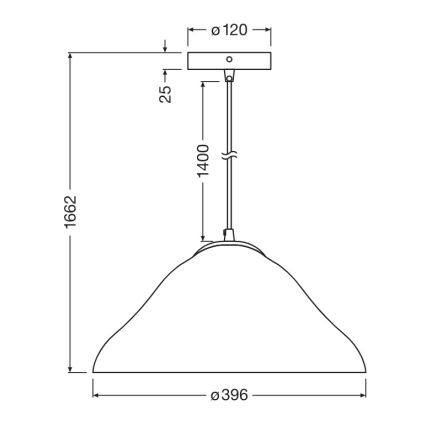 Osram - Lampadario a sospensione LOTUS LEAF 1xE27/9W/230V Ø 39,6 cm