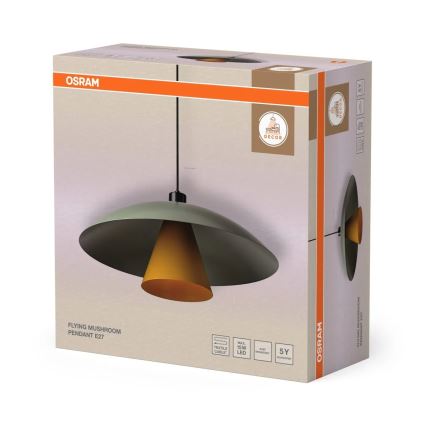 Osram - Lampadario a sospensione su cavo DECOR FLYING MUSHROOM 1xE27/25W/230V Ø 50 cm verde