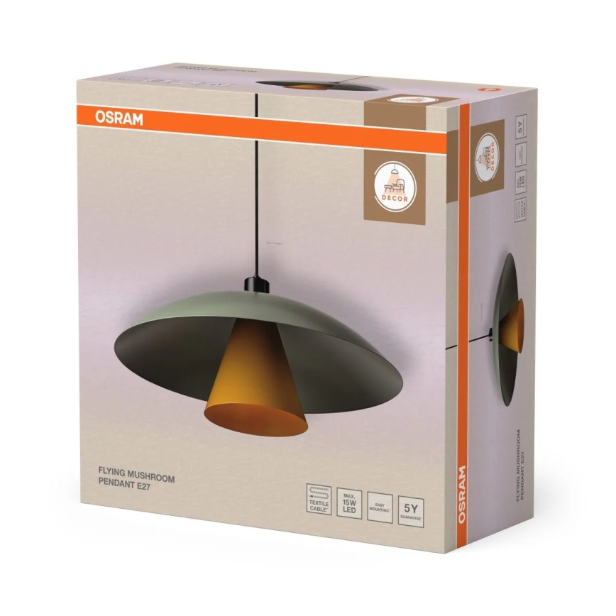 Osram - Lampadario a sospensione su cavo DECOR FLYING MUSHROOM 1xE27/25W/230V Ø 50 cm verde
