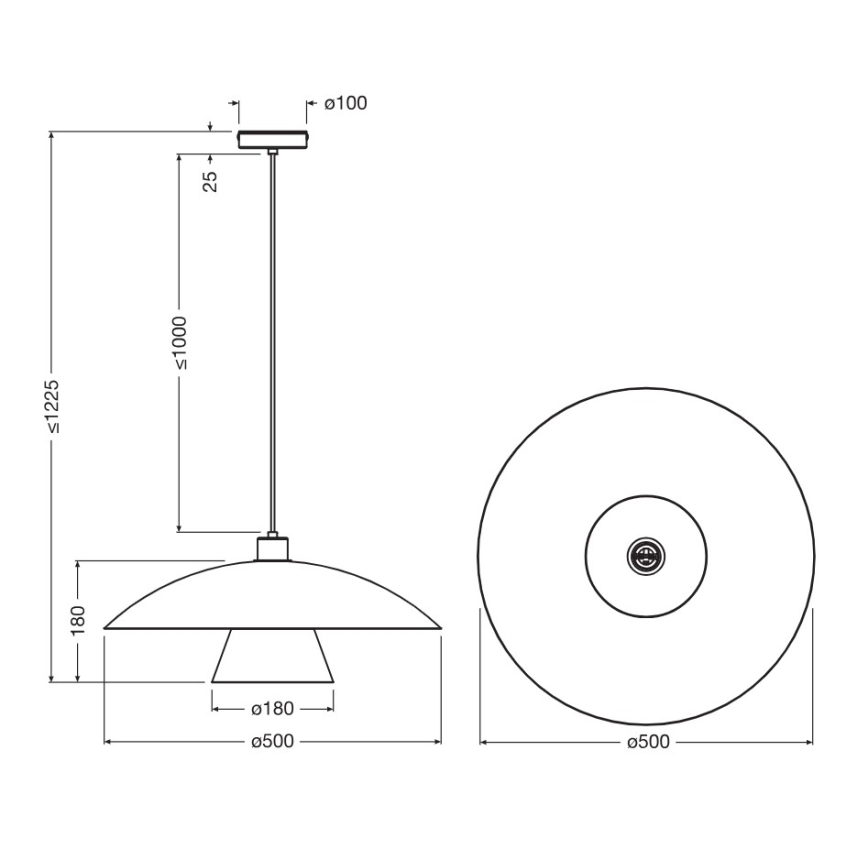 Osram - Lampadario a sospensione su cavo DECOR FLYING MUSHROOM 1xE27/25W/230V Ø 50 cm verde