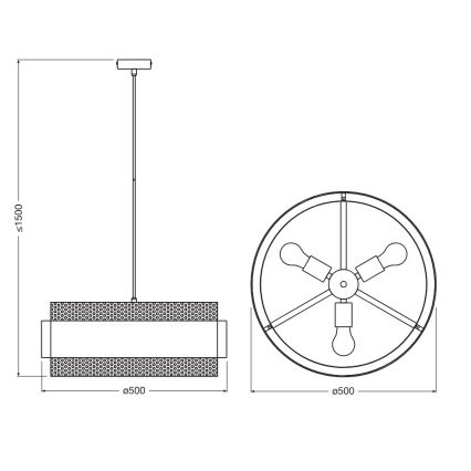 Osram - Lampadario a sospensione su cavo DECOR HORNET 3xE27/10W/230V Ø 50 cm nero/oro