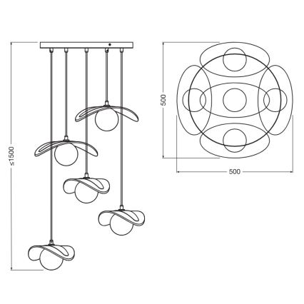 Osram - Lampadario a sospensione su cavo DECOR PEARL 5xG9/5W/230V beige