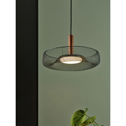Osram - Lampadario LED a sospensione con cavo DECOR MESH LED/18,5W/230V Ø 40 cm nero/legno di caucciù