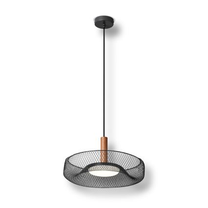 Osram - Lampadario LED a sospensione con cavo DECOR MESH LED/18,5W/230V Ø 40 cm nero/legno di caucciù