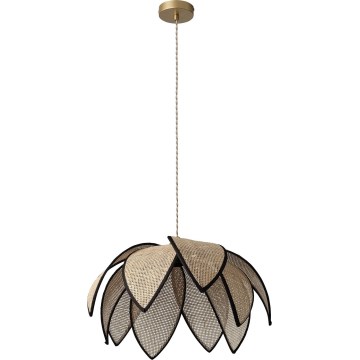 Osram - Lampadario sospeso con cavo DECOR RATTAN 1xE27/15W/230V Ø 48 cm beige/nero