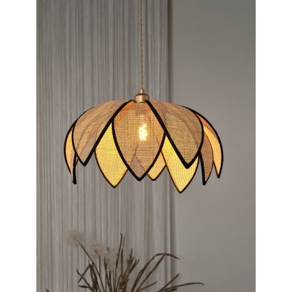 Osram - Lampadario sospeso con cavo DECOR RATTAN 1xE27/15W/230V Ø 48 cm beige/nero