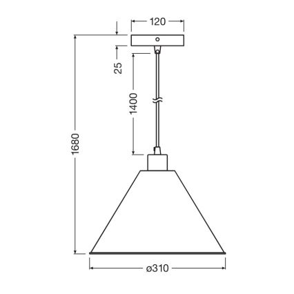 Osram - Lampadario sospeso con cavo PULP 1xE27/9W/230V Ø 31 cm