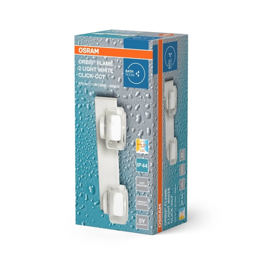 Osram - Applique LED da bagno ORBIS FLAME 2xLED/5,5W/230V IP44 bianco
