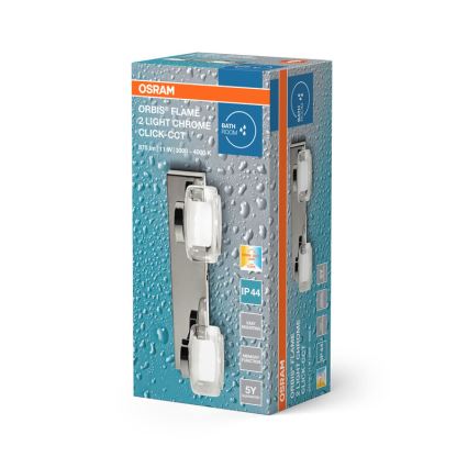 Osram - Applique LED per bagno ORBIS FLAME 2xLED/5,5W/230V 3000/4000K IP44 cromo lucido