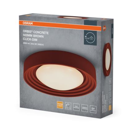 Osram - Plafoniera da soffitto dimmerabile a LED ORBIS CONCRETE LED/24,5W/230V Ø 50 cm marrone/cemento